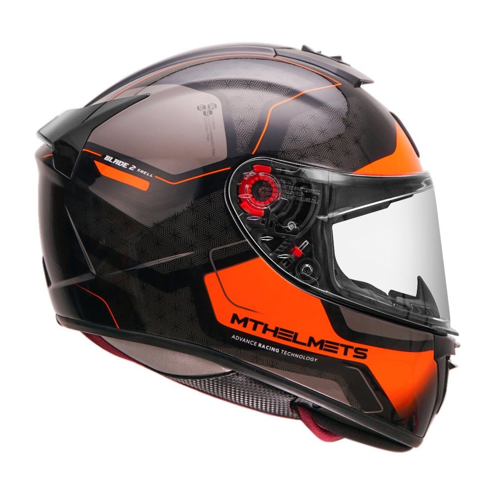 MT Blade 2sv Aura Gloss Fluorescent Orange Helmet