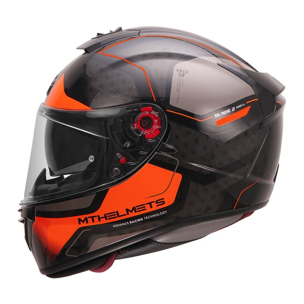 MT Blade 2sv Aura Gloss Fluorescent Orange Helmet