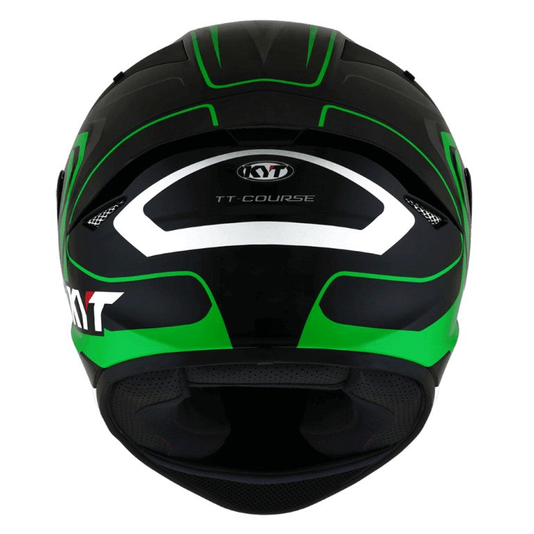 KYT TT Course Overtech Black Green Helmet