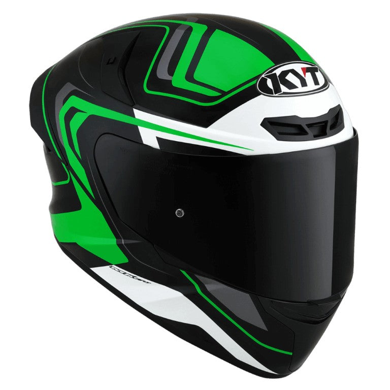 KYT TT Course Overtech Black Green Helmet