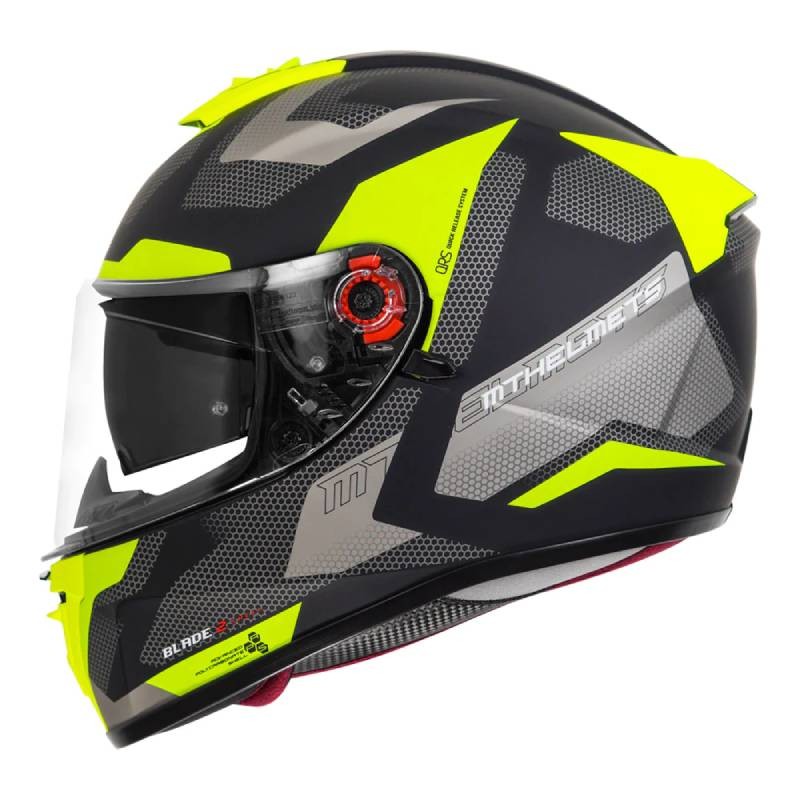 MT Blade 2sv Finish Line Matt Yellow Helmet