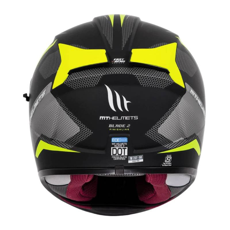 MT Blade 2sv Finish Line Matt Yellow Helmet