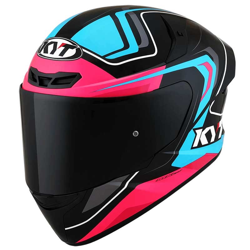 KYT TT Course Overtech Black Blue Pink Helmet