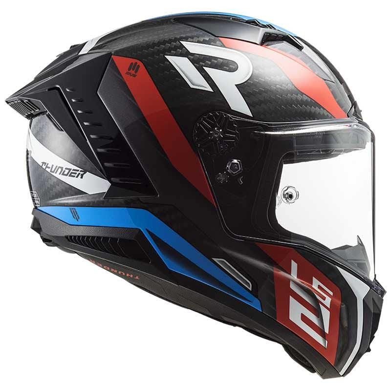 LS2 FF805 Thunder Plus Carbon Supra Gloss Black Red Blue Helmet - 06