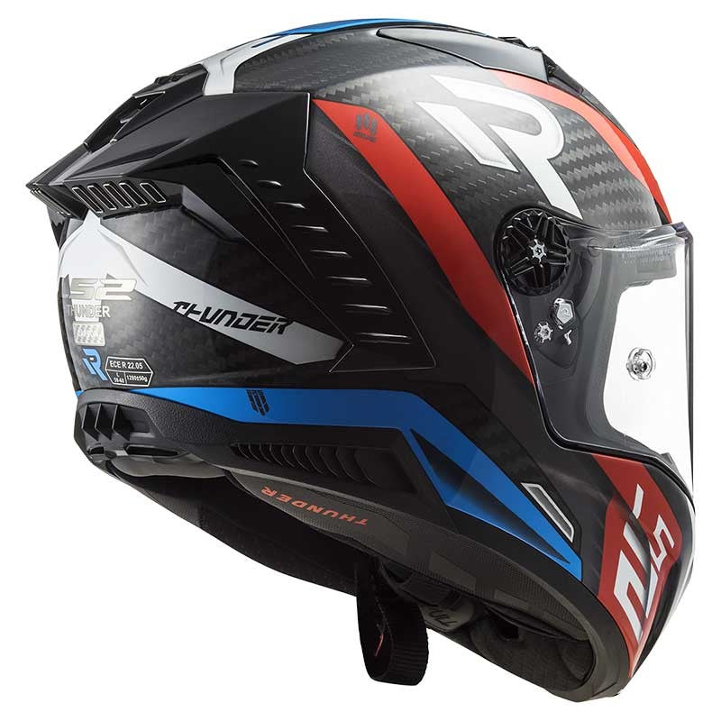 LS2 FF805 Thunder Plus Carbon Supra Gloss Black Red Blue Helmet - 06