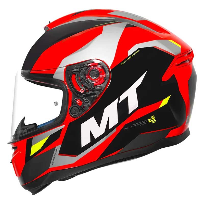 MT Hummer Nighthawk Gloss Fluorescent Red Helmet