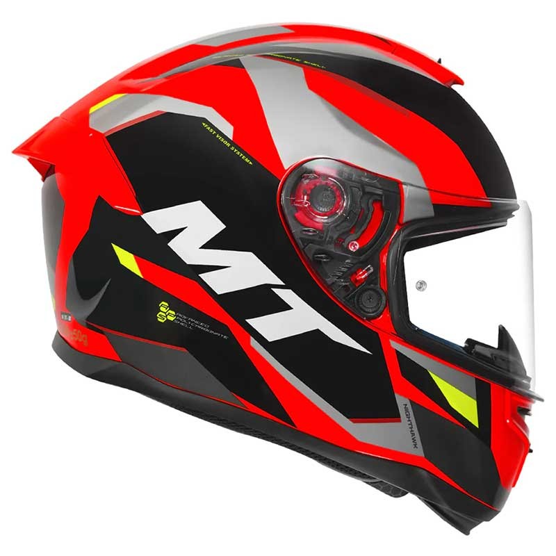 MT Hummer Nighthawk Gloss Fluorescent Red Helmet