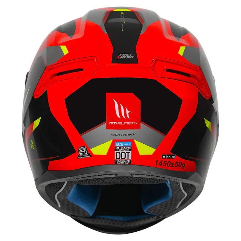 MT Hummer Nighthawk Gloss Fluorescent Red Helmet