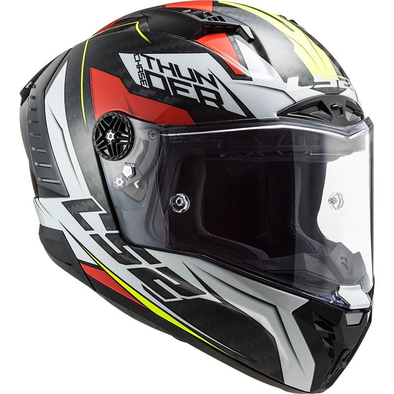 LS2 FF805 THUNDER Carbon Chase Gloss White Red Helmet