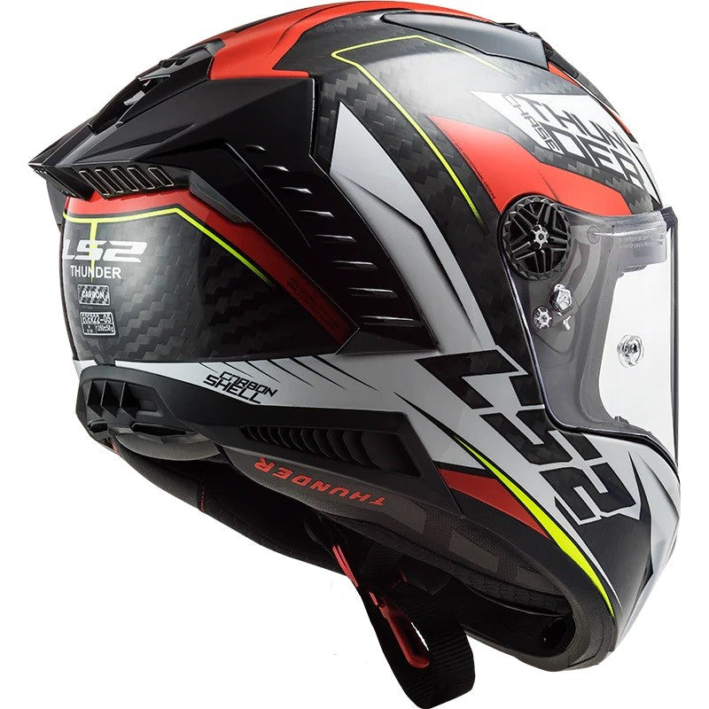 LS2 FF805 THUNDER Carbon Chase Gloss White Red Helmet