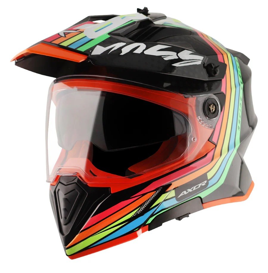 Axor X-Cross X1 Dual Visor Gloss Black Grey Helmet