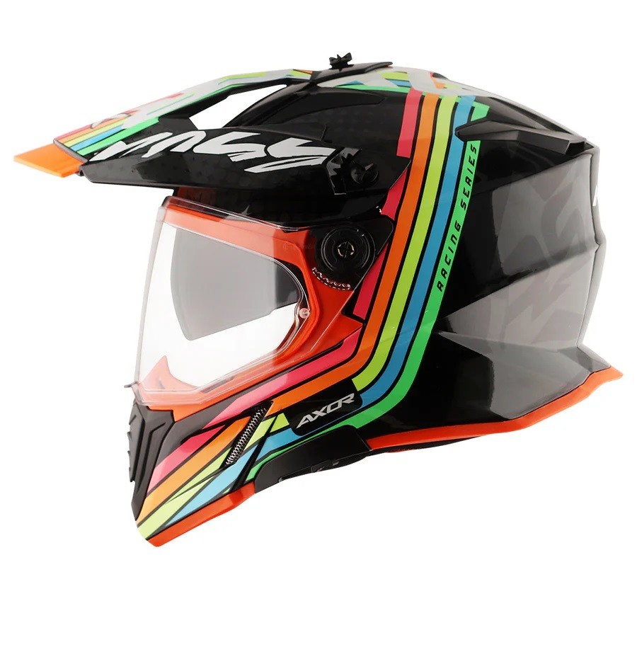 Axor X-Cross X1 Dual Visor Gloss Black Grey Helmet