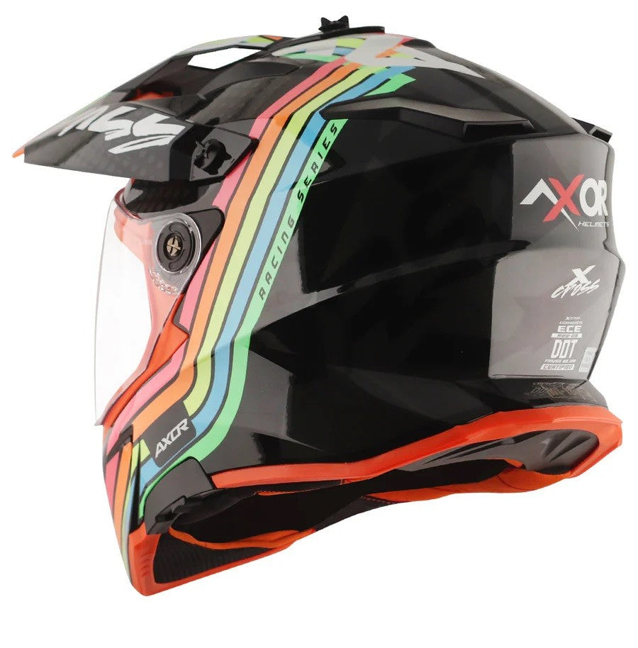 Axor X-Cross X1 Dual Visor Gloss Black Grey Helmet