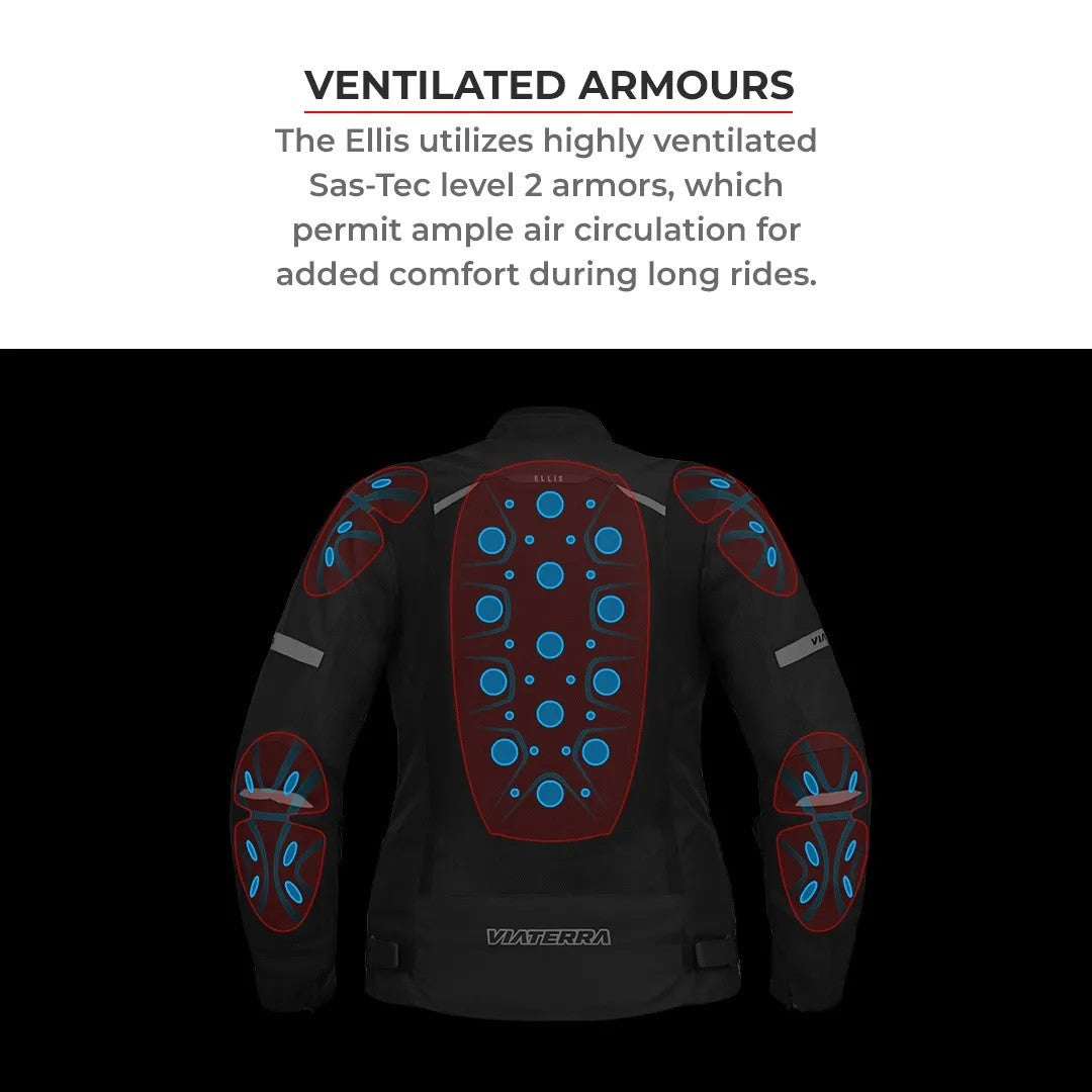 Viaterra Ellis – Ladies Street Mesh Black Grey Green Ridding Jacket