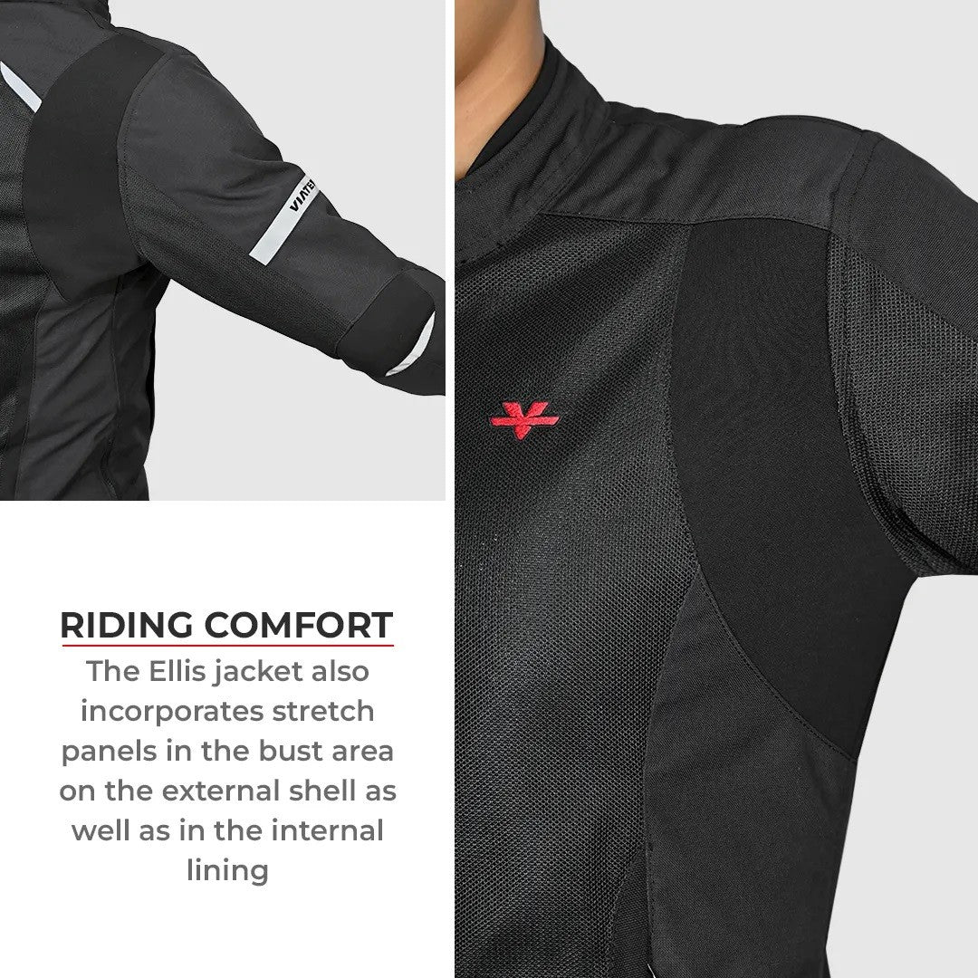 Viaterra Ellis – Ladies Street Mesh Black Grey Green Ridding Jacket