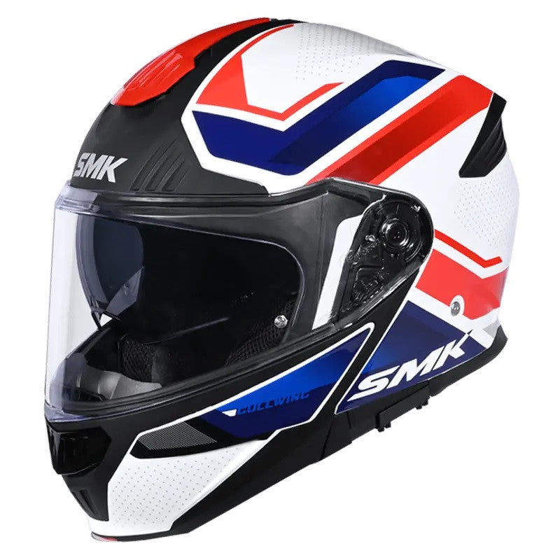 SMK Gullwing Supertour Gloss Blue White Red Helmet (GL153)
