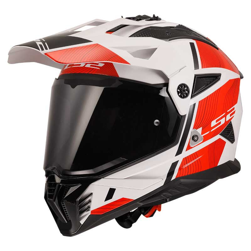 LS2 MX436 Pioneer II Hill Gloss White Red Helmet - 06
