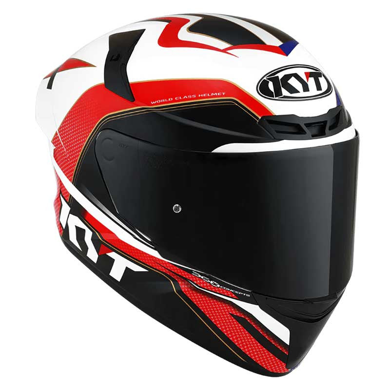 KYT TT Course Grand Prix Gloss Blue Red Helmet
