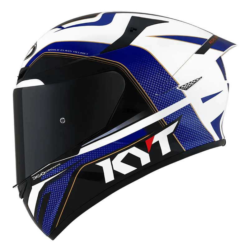 KYT TT Course Grand Prix Gloss Blue Red Helmet