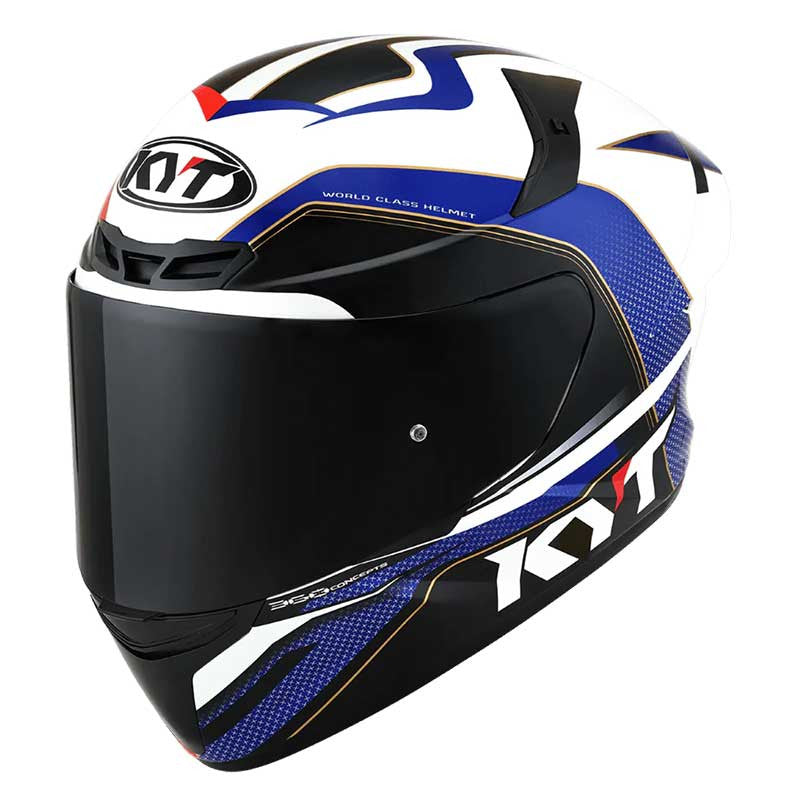 KYT TT Course Grand Prix Gloss Blue Red Helmet
