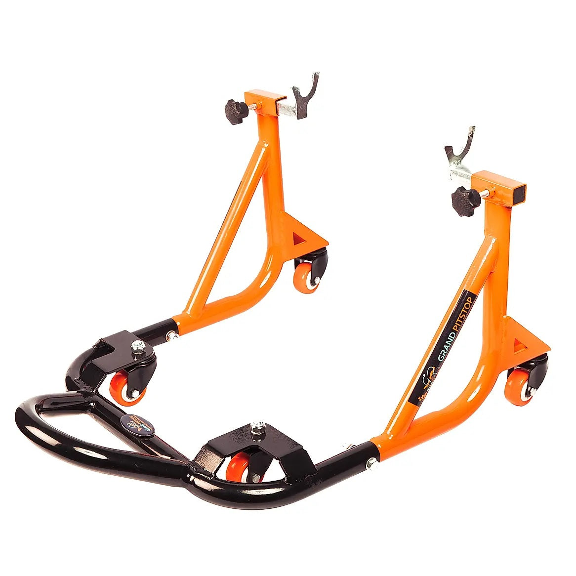 Rear Paddock Stand Dismantable with 360 Rotation- Black Orange-(Bike Wt upto: 280 kgs)
