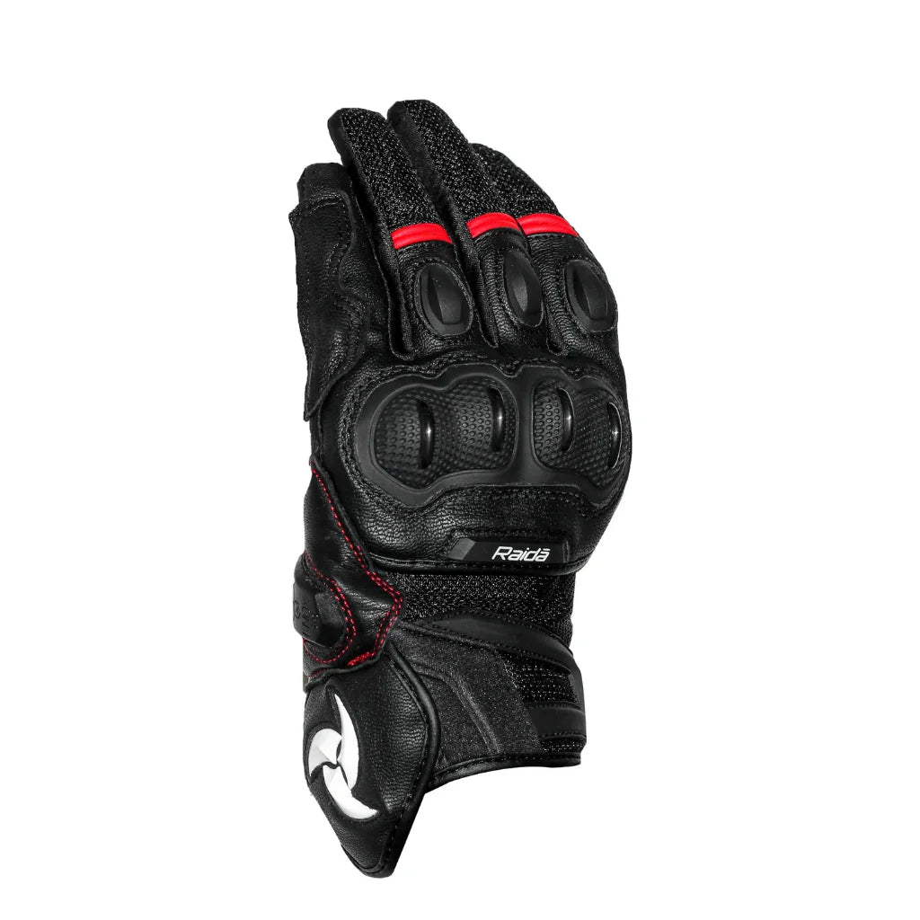 Raida AirWave Motorcycle Red Gloves