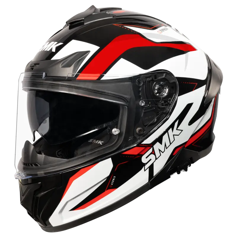 SMK Typhoon Azonix Gloss Black White Red (GL213) Helmet ECE 22-06