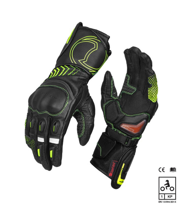 Rynox advento Pro Black HI-Viz Green Gloves