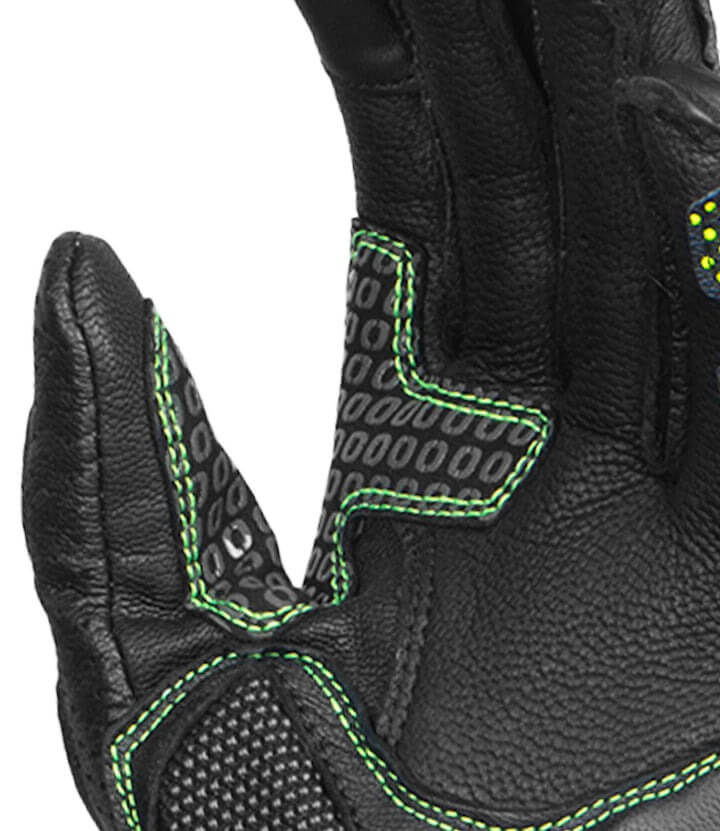 Rynox advento Pro Black HI-Viz Green Gloves