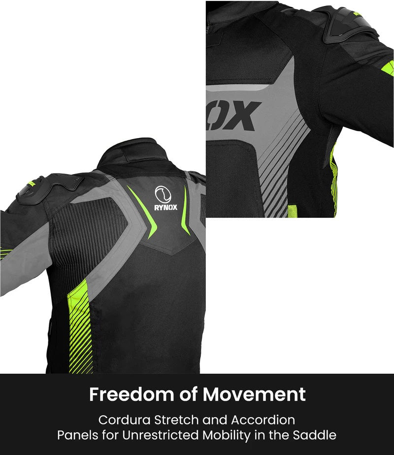 RYNOX APEX EVO CE CERTIFIED CLASS AA JACKET (BLACK-HI-VIZ)