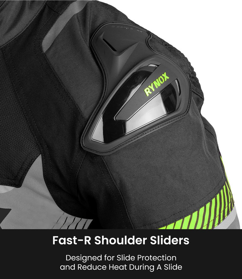 RYNOX APEX EVO CE CERTIFIED CLASS AA JACKET (BLACK-HI-VIZ)
