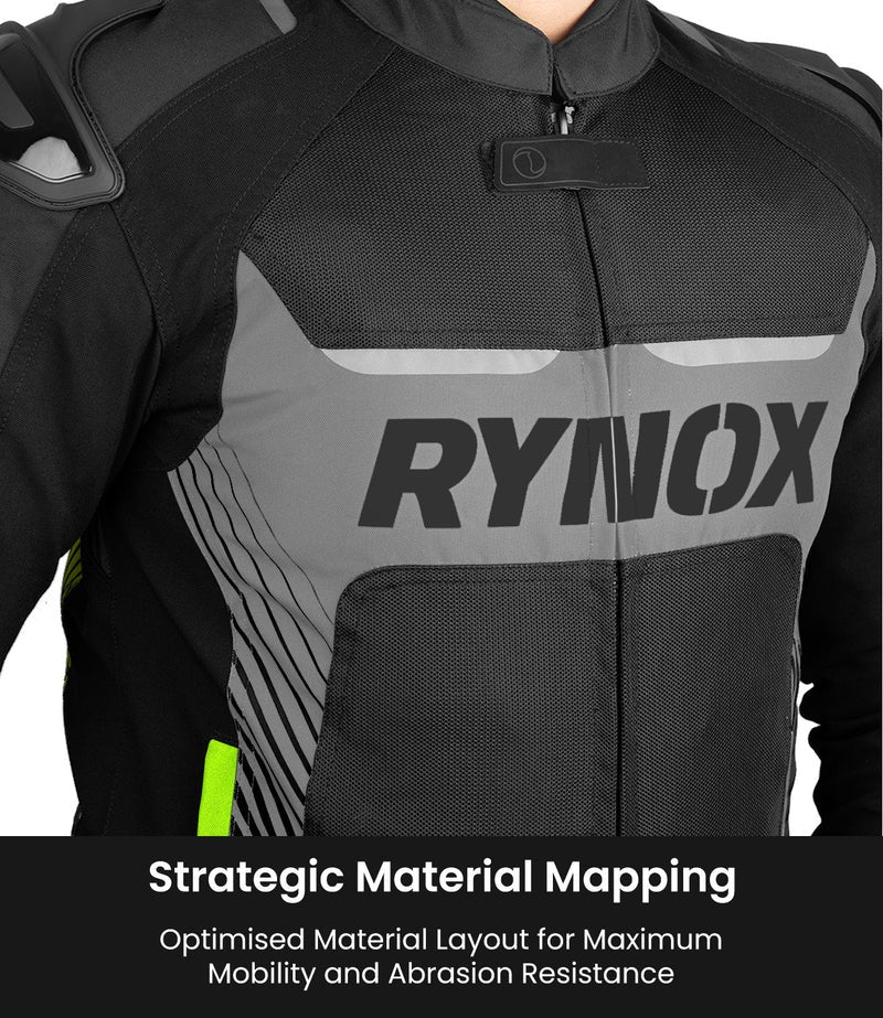 RYNOX APEX EVO CE CERTIFIED CLASS AA JACKET (BLACK-HI-VIZ)