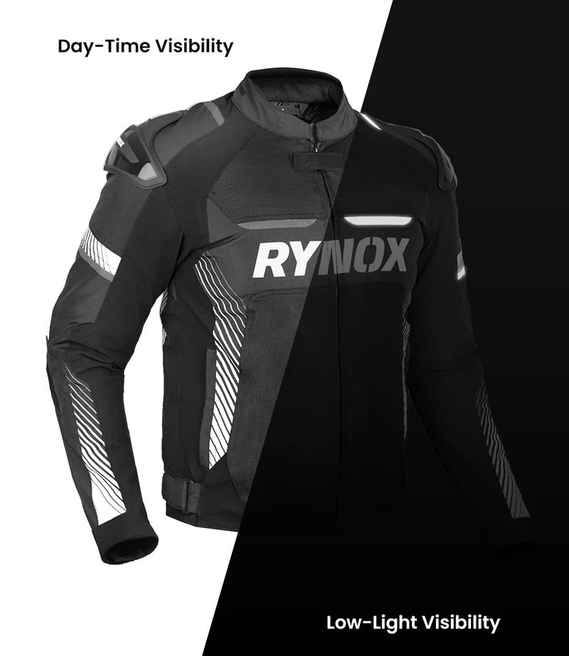 RYNOX APEX EVO CE CERTIFIED CLASS AA JACKET (BLACK-WHITE)