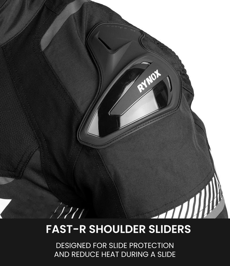 RYNOX APEX EVO CE CERTIFIED CLASS AA JACKET (BLACK-WHITE)