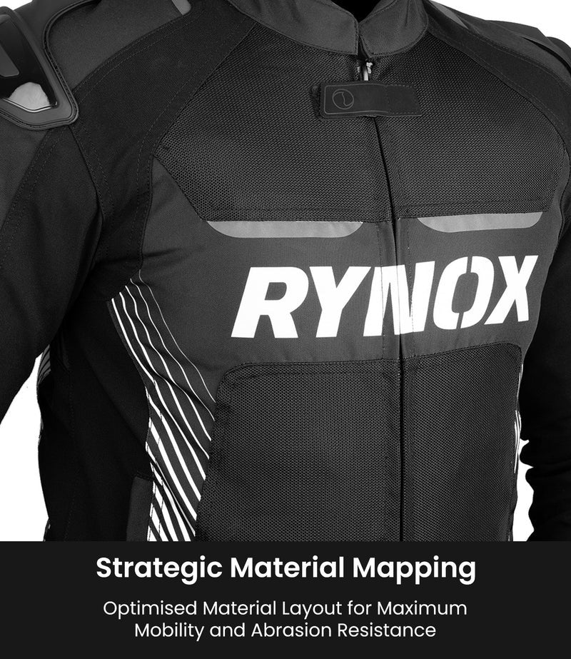 RYNOX APEX EVO CE CERTIFIED CLASS AA JACKET (BLACK-WHITE)