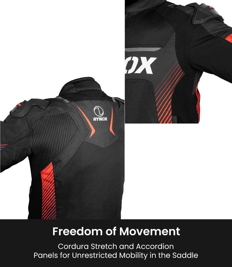 RYNOX APEX EVO CE CERTIFIED CLASS AA JACKET (BLACK-RED)