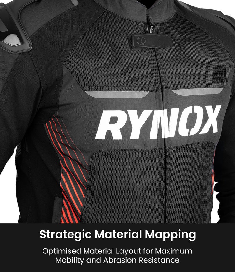 RYNOX APEX EVO CE CERTIFIED CLASS AA JACKET (BLACK-RED)