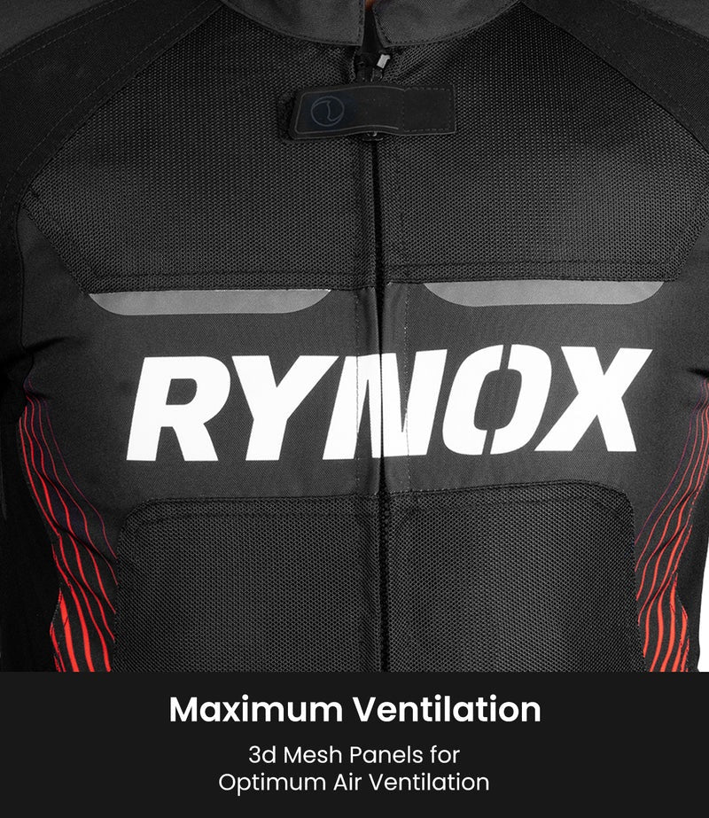 RYNOX APEX EVO CE CERTIFIED CLASS AA JACKET (BLACK-RED)