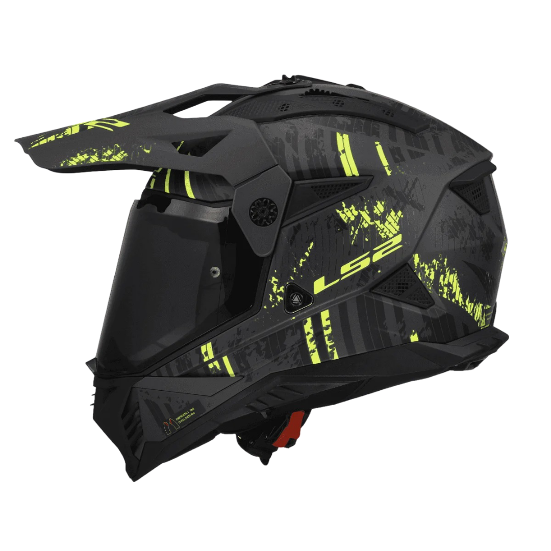 LS2 MX436 Pioneer II Crazy Matt Black Hi-Viz Yellow - 06