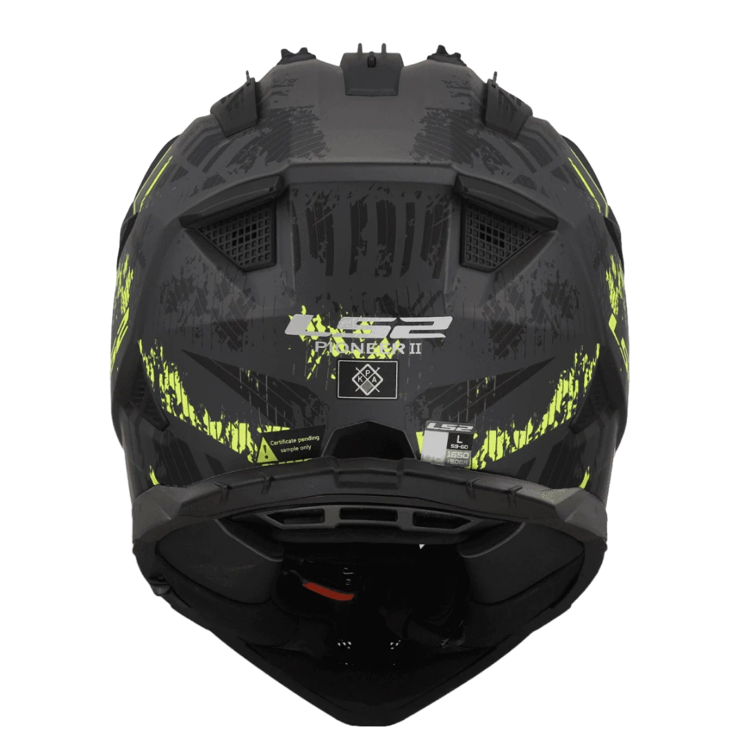 LS2 MX436 Pioneer II Crazy Matt Black Hi-Viz Yellow - 06