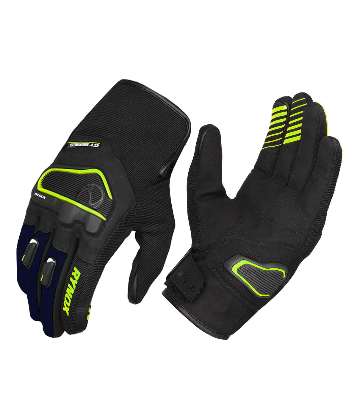 Rynox Helium GT 2 Black-Hi Viz Green Gloves