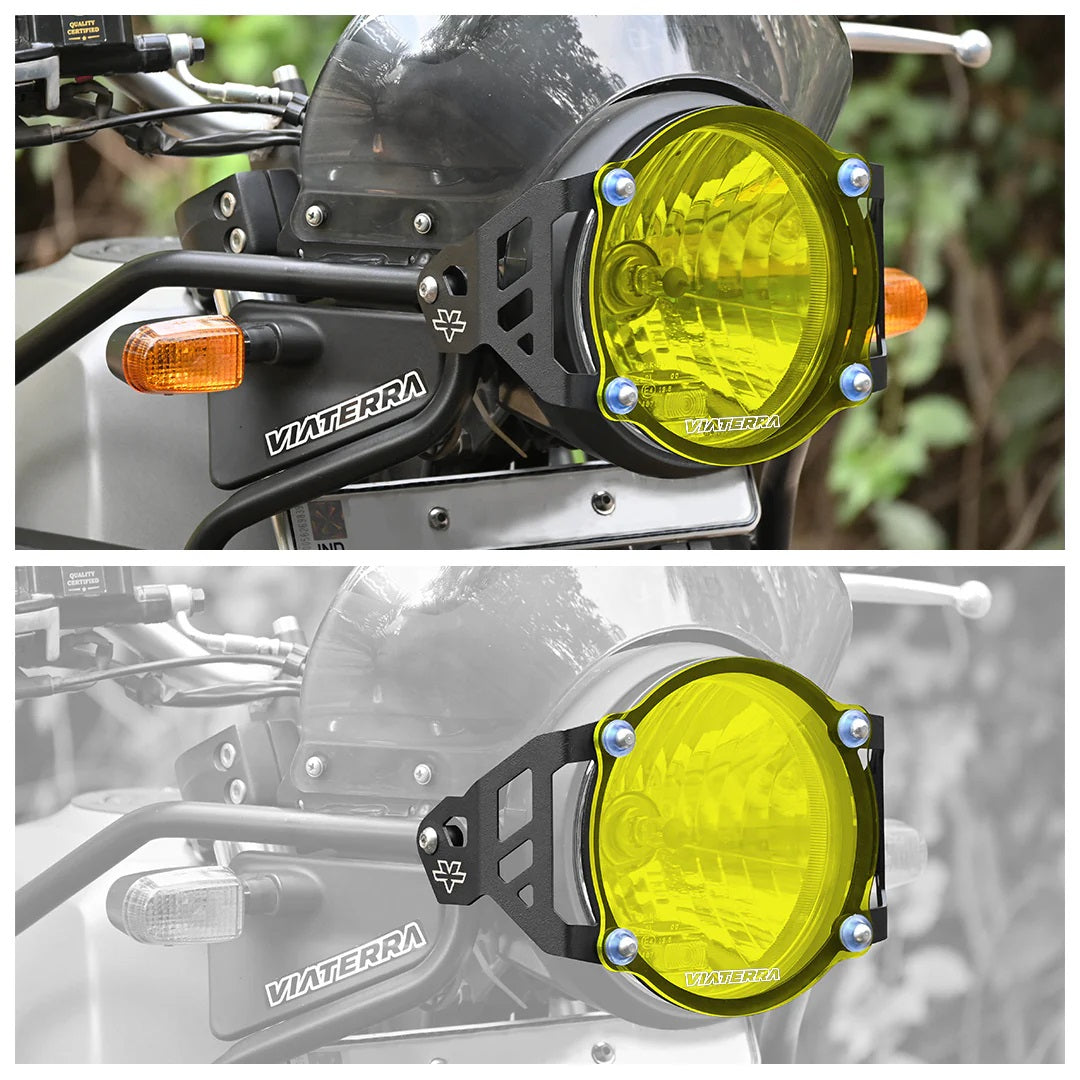 VIATERRA HEADLIGHT GRILL FOR HIMALAYAN BS4 YELLOW TINT