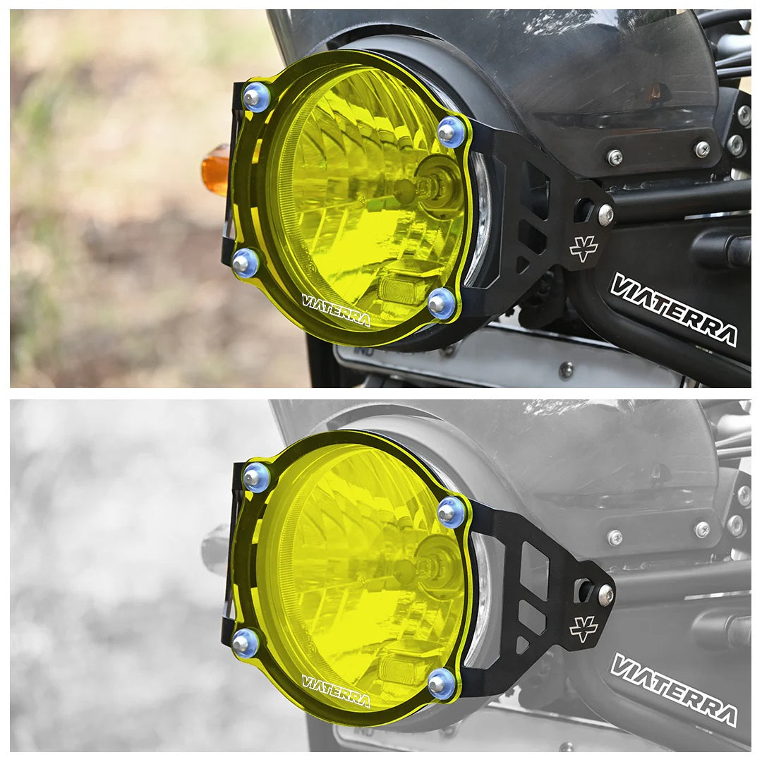 VIATERRA HEADLIGHT GRILL FOR HIMALAYAN BS4 YELLOW TINT