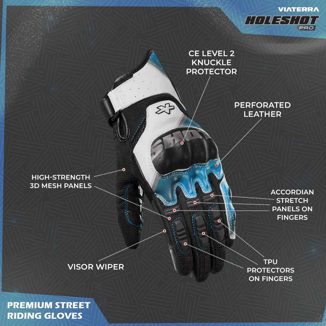 ViaTerra Holeshot Pro – Semi Gauntlet Hybrid Riding Gloves