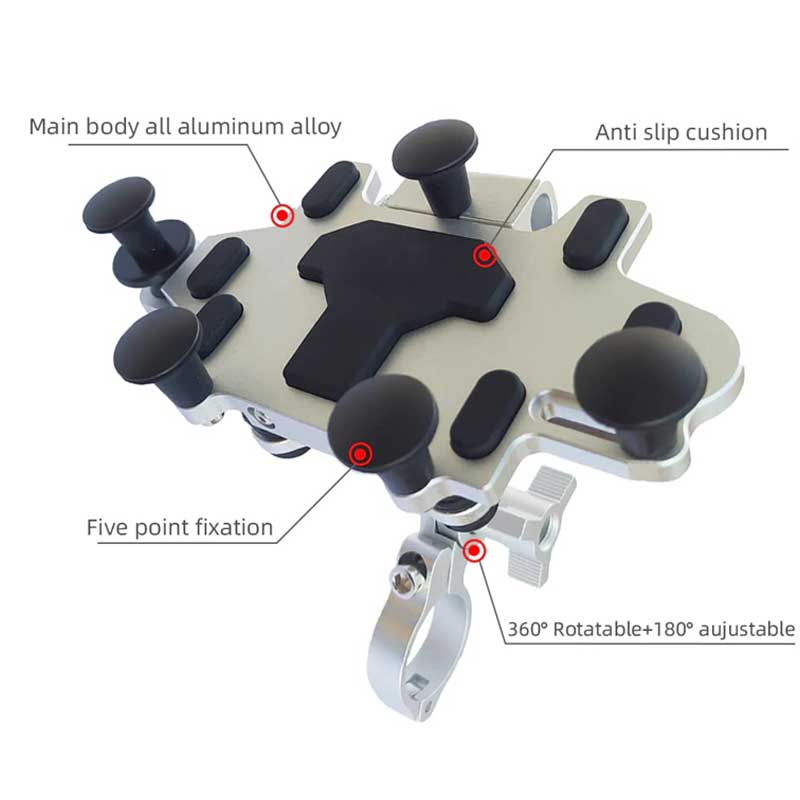 MH Moto Motorcycle 6 Phone Mount, Anti-Shake Aluminum H99