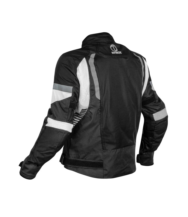 Rynox Tornado Pro 4 Jacket - Ce Certified Class A Black White