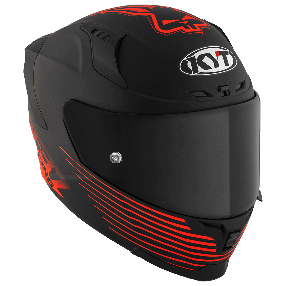 KYT Striker AF37 Livery Matt Black Red Helmet