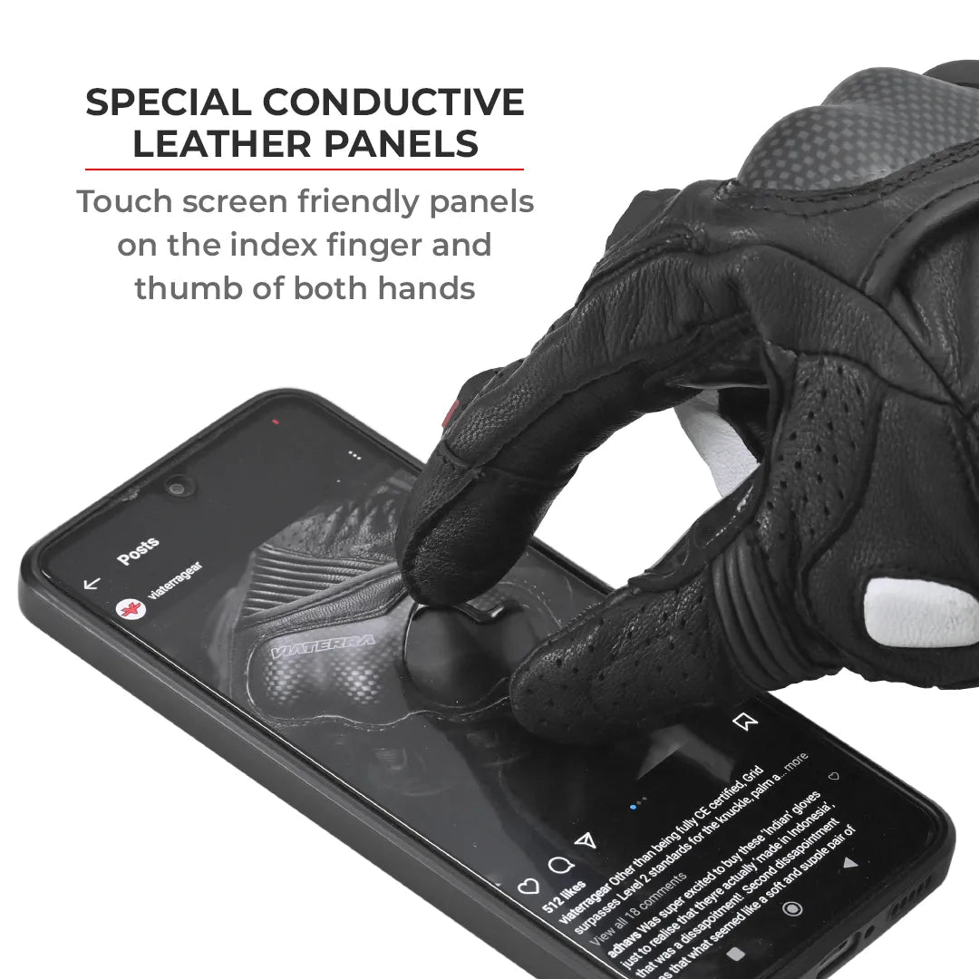 ViaTerra Shifter Black – Short Motorcycle Riding Gloves