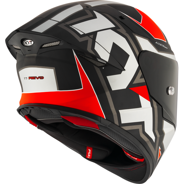 KYT TT Revo Electron Matt Grey Red Helmet