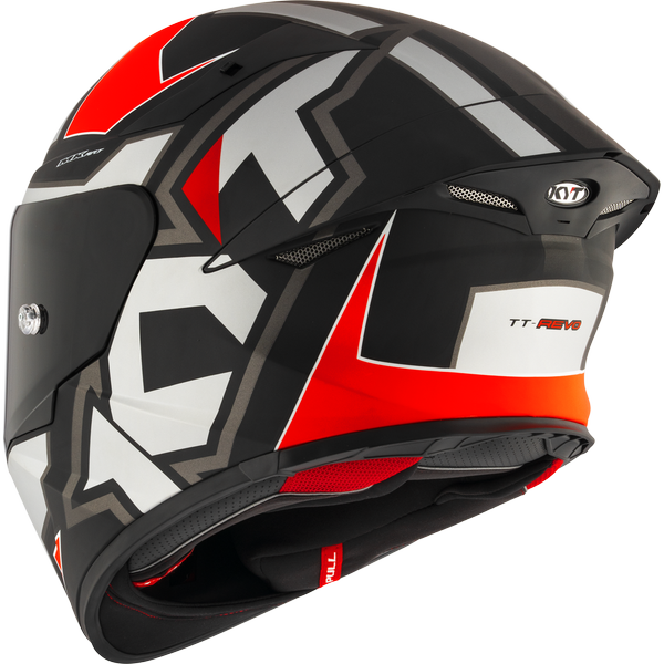 KYT TT Revo Electron Matt Grey Red Helmet